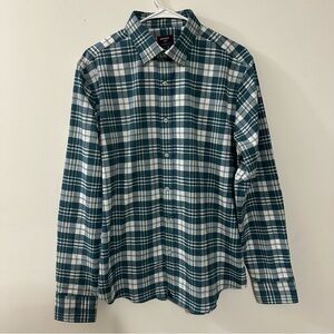 UNTUCKit Ferney Long Sleeved Blue Plaid Flannel Button Up Shirt Mens Sz Large